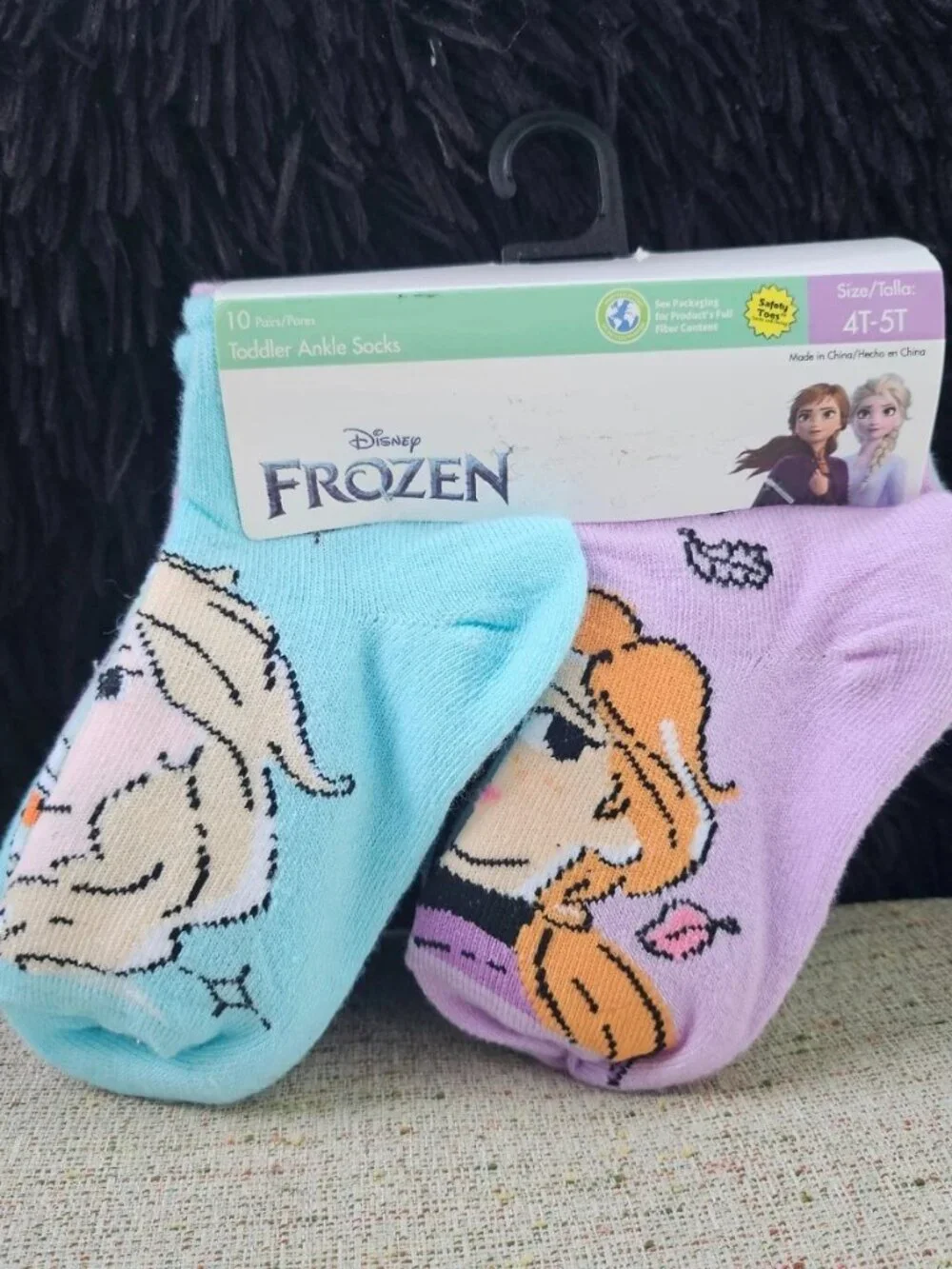 Disney Frozen Kids Socks Toddler Ankle Socks Multi Color Set of 10 Sock 4T-5T
